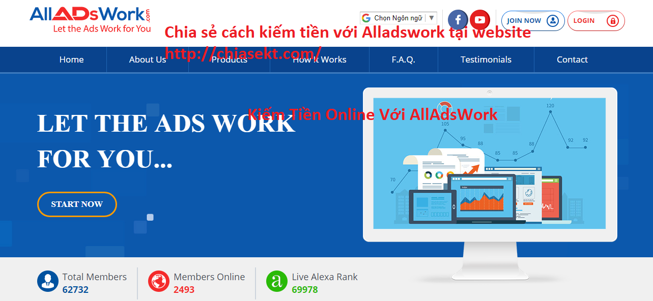 Kiếm Tiền Online với ALLAdsWork khởi đầu với số vốn 10 đô la | Share