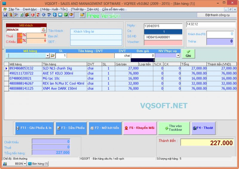 Giới thiệu phần mềm bán hàng miễn phí VQSOFT - Phần mềm VQSOFT