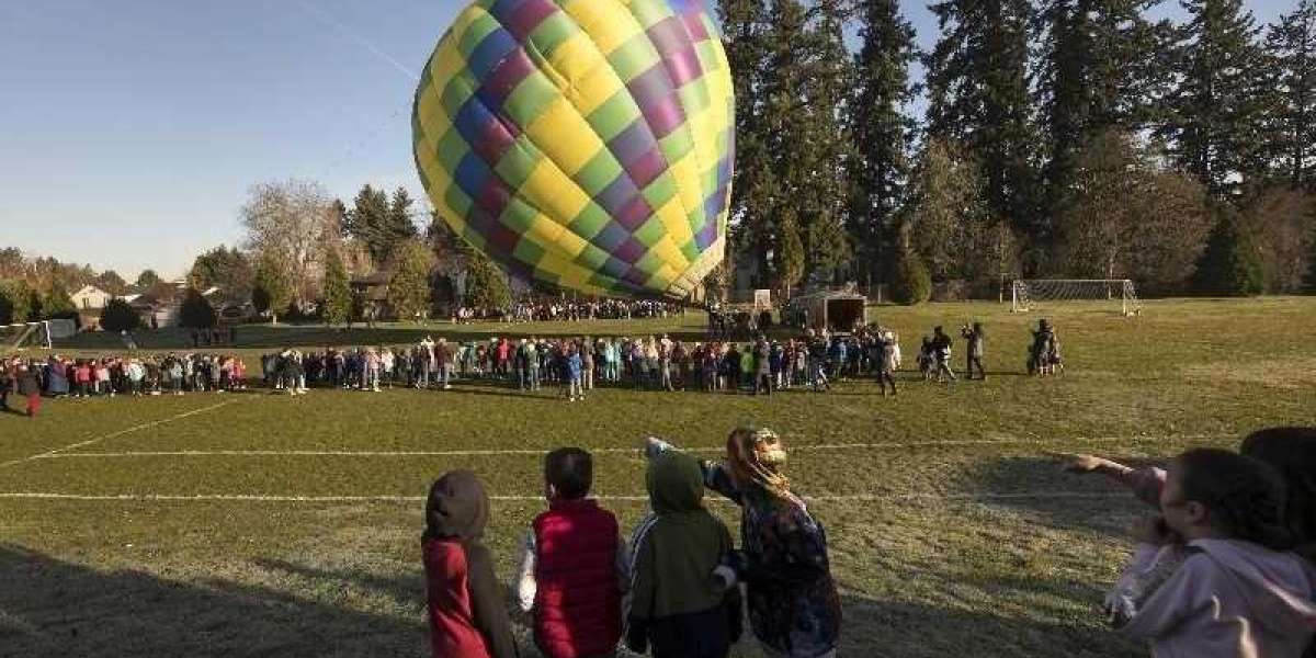Hot-air balloons on display in Tigard