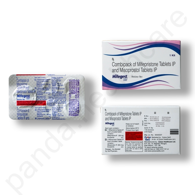 MTP Kit: Mifepristone 200 mg tablet & Misoprostol 800 mcg
